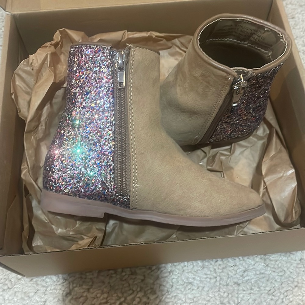 Toddler girls size 10 J.Crew glitter brown boots New with tags